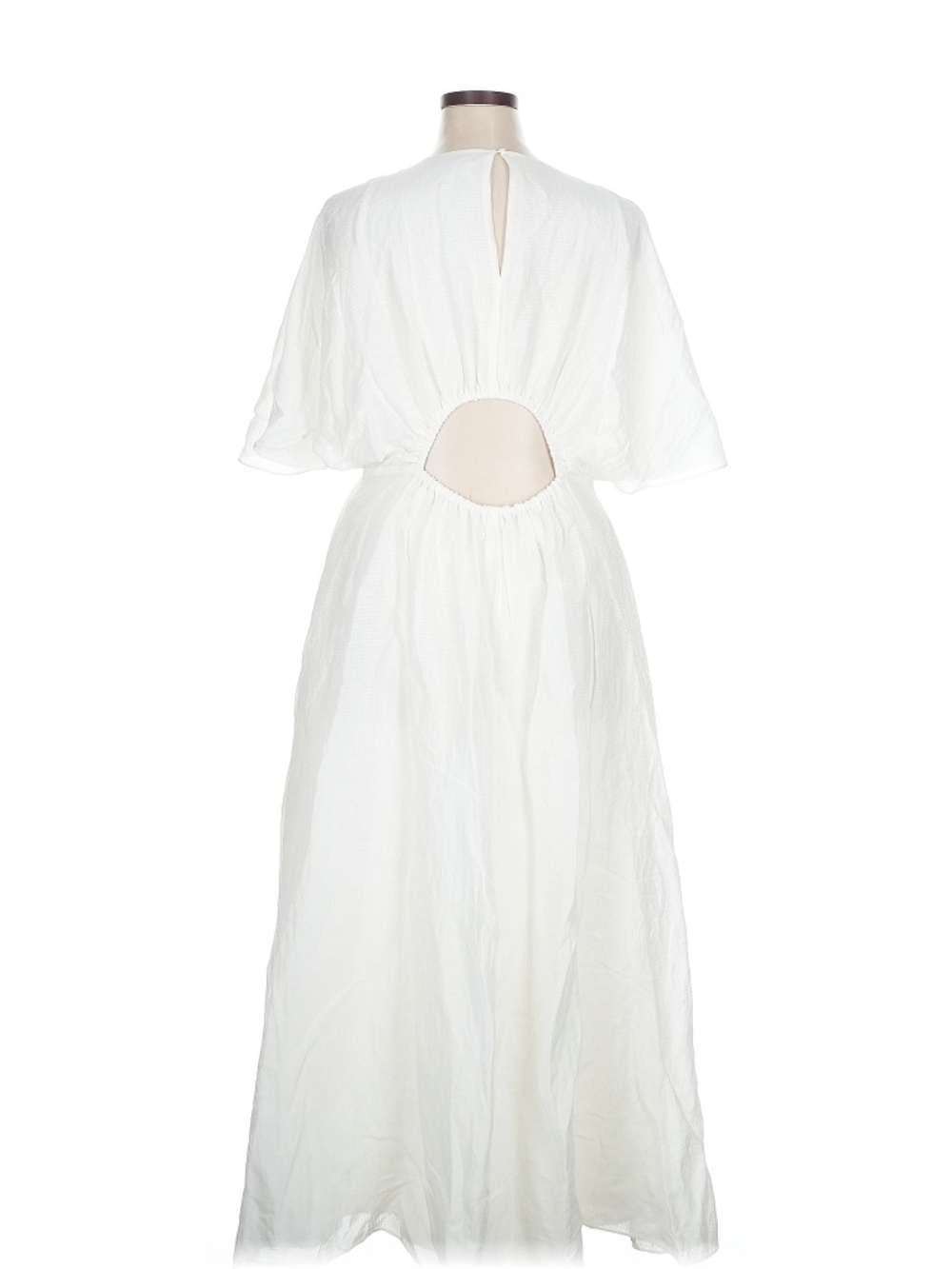 Banana Republic White Linen-Silk Cut-Out Maxi Dress Sz XL - Picture 4 of 9